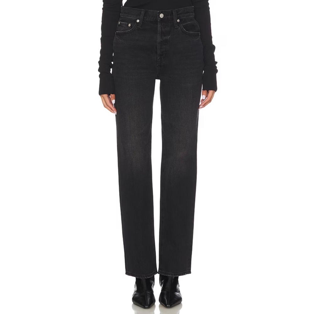 PISTOLA Cassie Petite Super High Rise Straight Jeans Stormy Black 28P